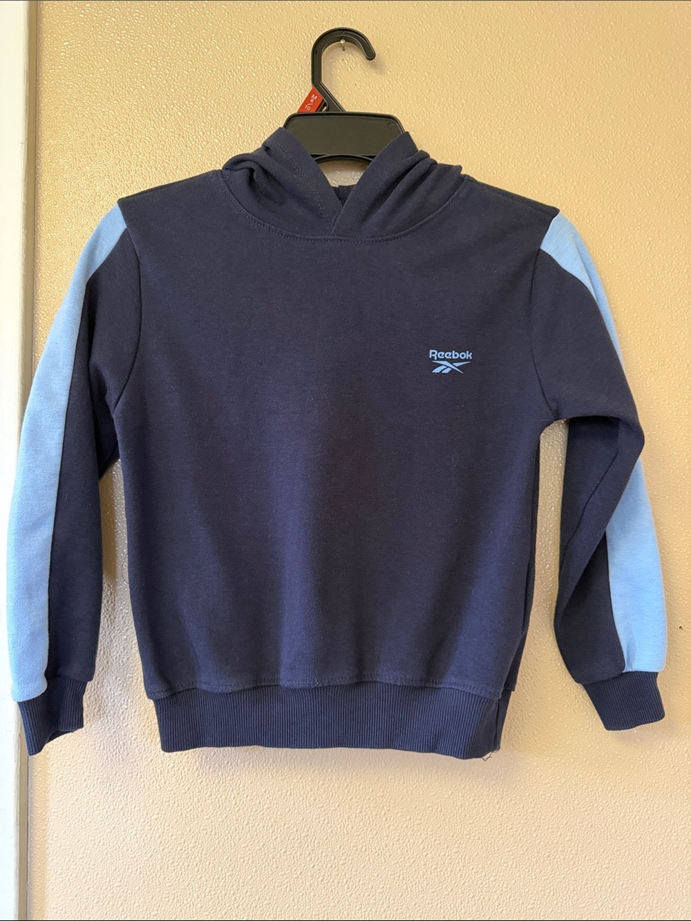 Reebok Boy’s Navy Hoodie Sweatshirt with Light Blue Trim